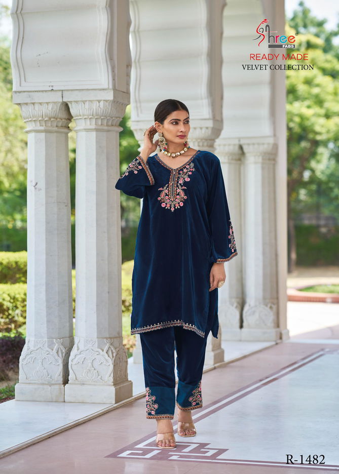 R 1482 Shree Velvet Embroidery Pakistani Suits Wholesale Shop In Surat